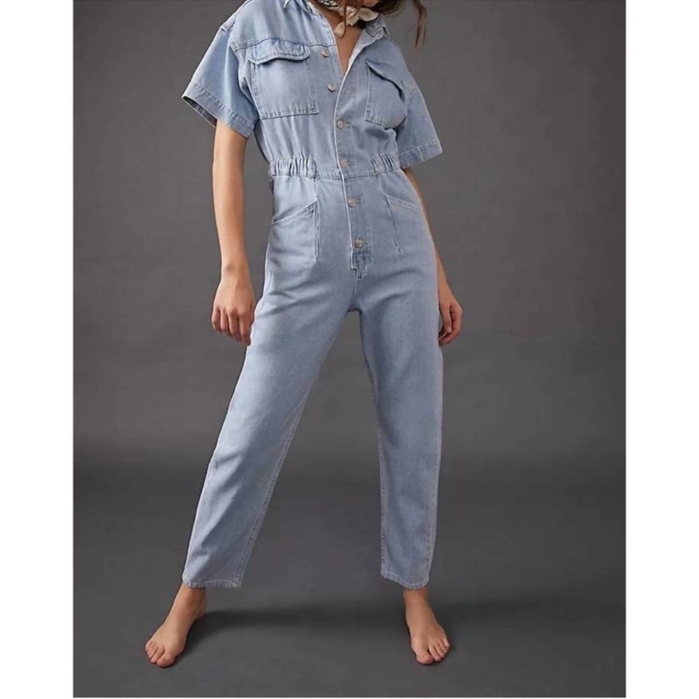 Free People x We the Free Marci Denim Jumpsuit - Picture 4 of 16